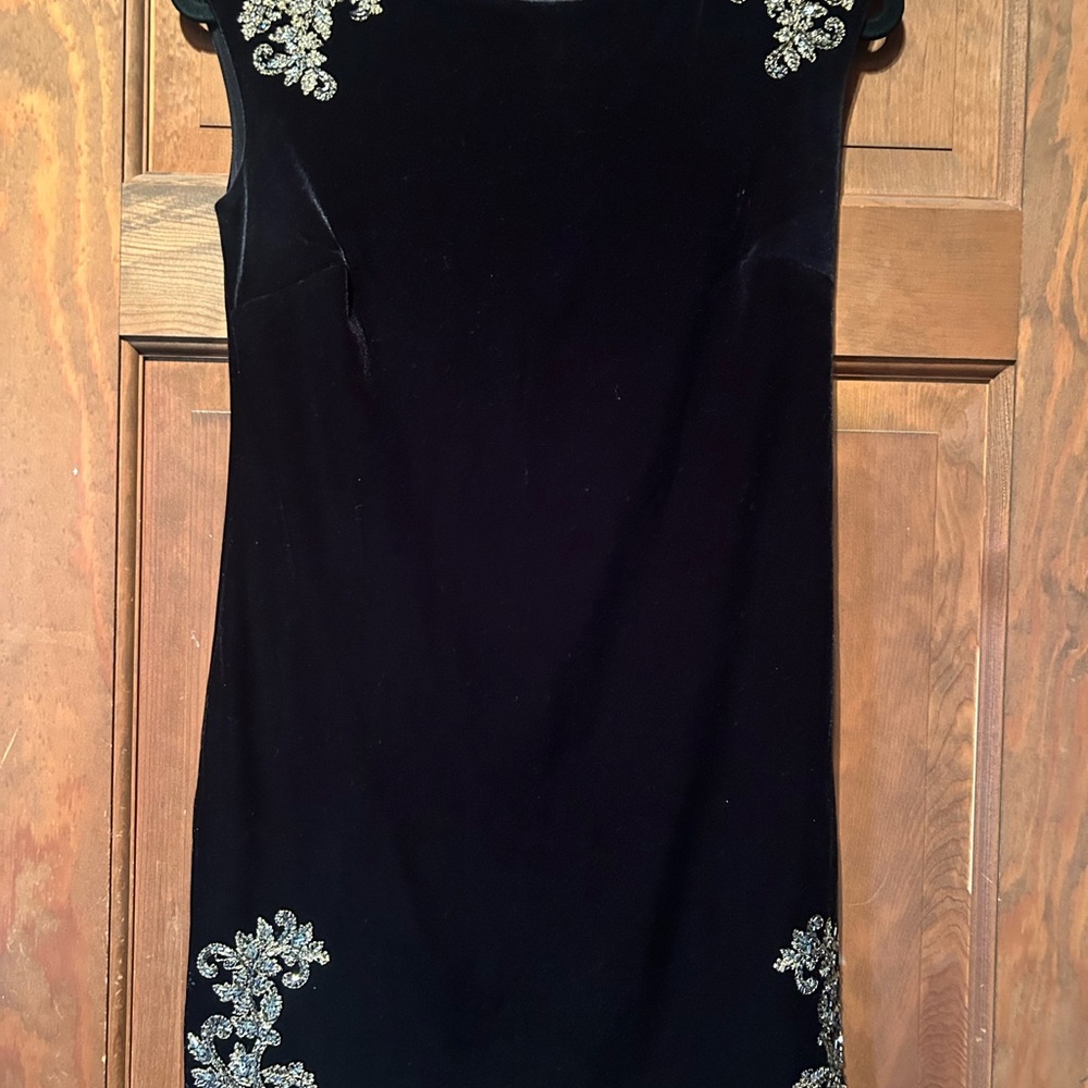Elegant Black Dress with Silver Embellishments
